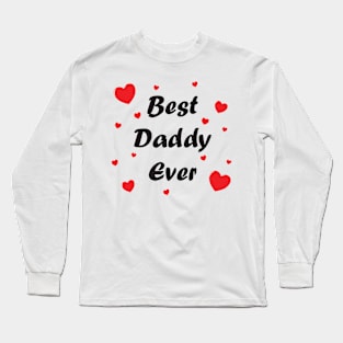 Best daddy ever heart doodle hand drawn design Long Sleeve T-Shirt